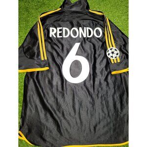 Redondo Real Madrid Black Away UEFA FINAL 1999 2000 Soccer Jersey XL SKU# 627113